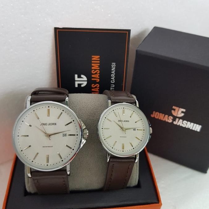 Sale Jam Tangan Couple Jonas Jasmin Jj3111M 3111 Silver Brown Original