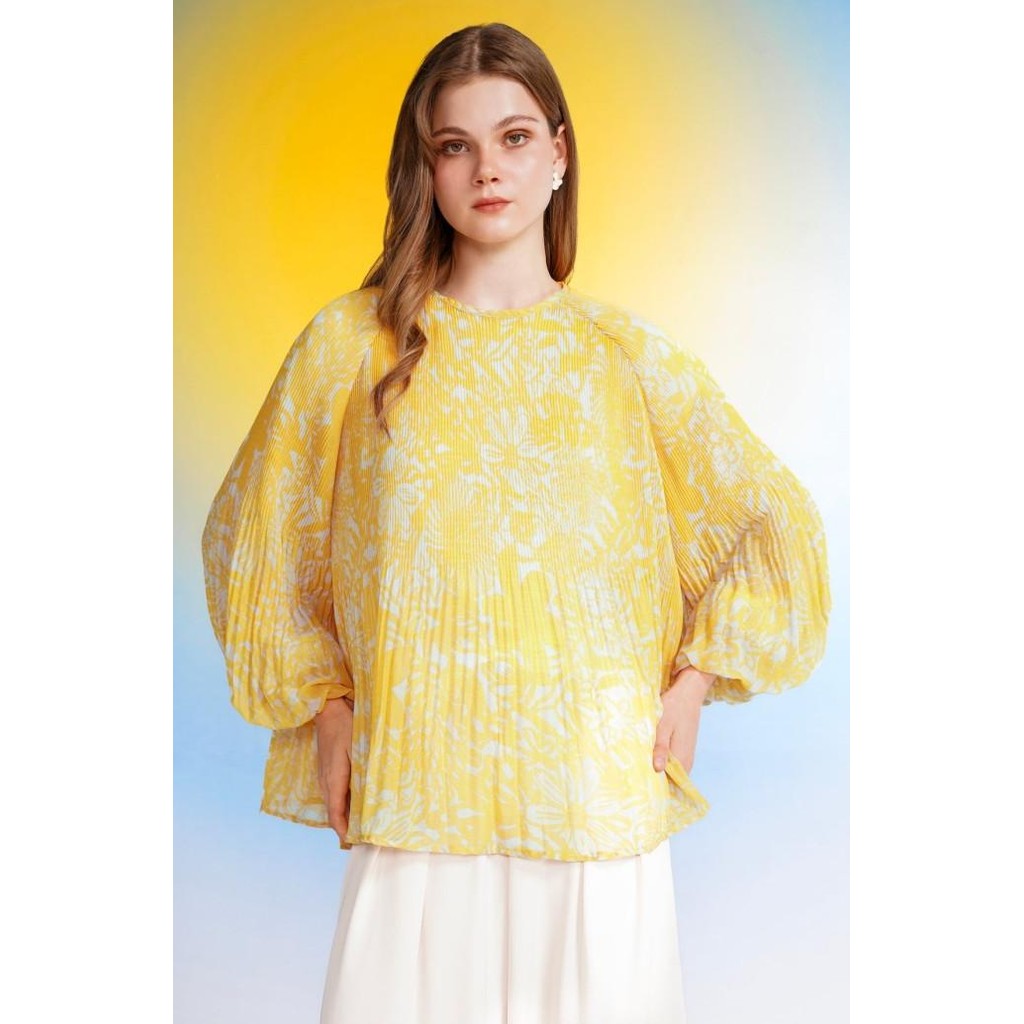 Sale Benang Jarum - Lainey Pleats Blouse - Yellow