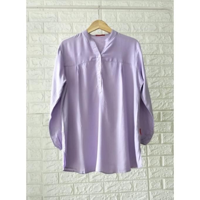 Sale Blouse Polos Rayon Jumbo Lilac