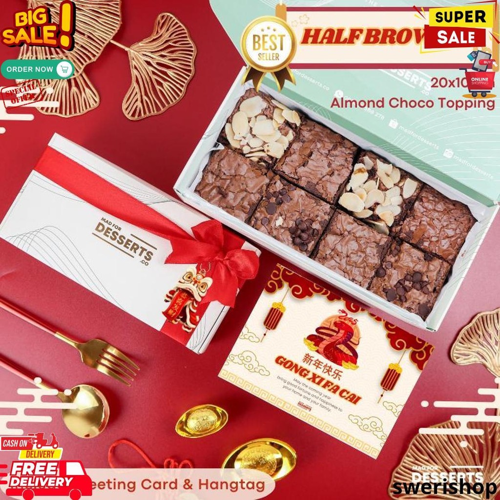 

Cny Hampers Imlek Chinese New Year Parsel Imlek Tahun Baru Free Kartu Ucapan Brownies Panggang Brownie Signature Topping Almond Choco Chips Couverture Chocolate New Zealand Butter Hamper Kue Gift Parcel Hadiah D Promo Puncak