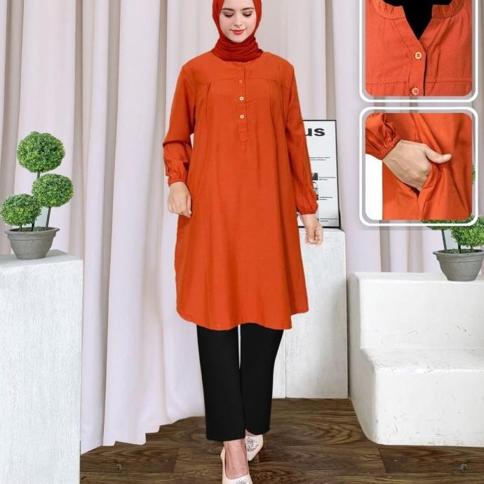 Promo Tunik Polos Viscose Jumbo Orange Bata