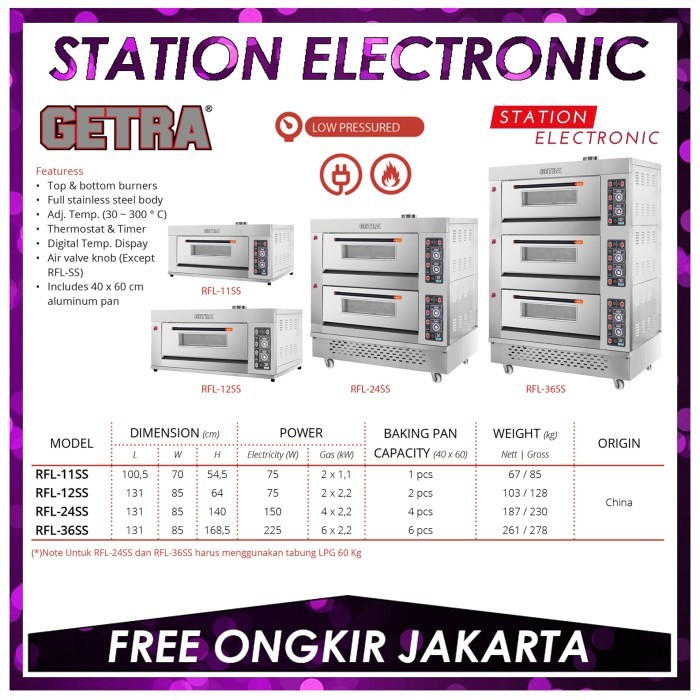 Getra Gas Baking Oven RFL-11SS / Oven Gas Pemanggang Roti
