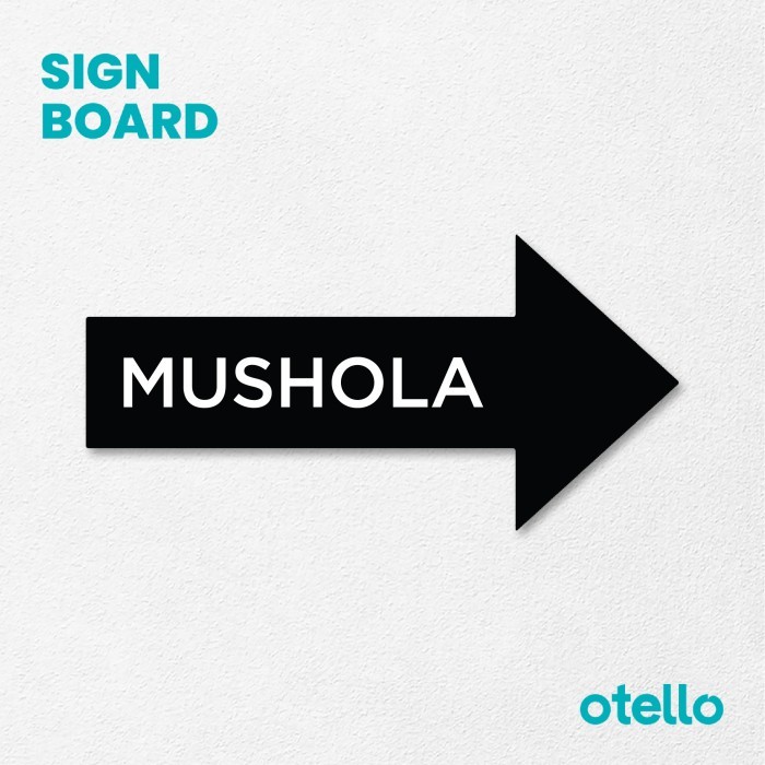 

Arah Mushola Panah Papan Sign Board Akrilik Print UV Label Ruangan U1Y5