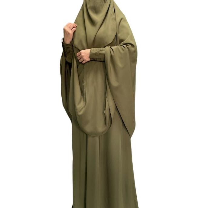 Promo Varian 2 Medina Set Gamis Syari Setelan Khimar Cadar/ Gamis Syari Set