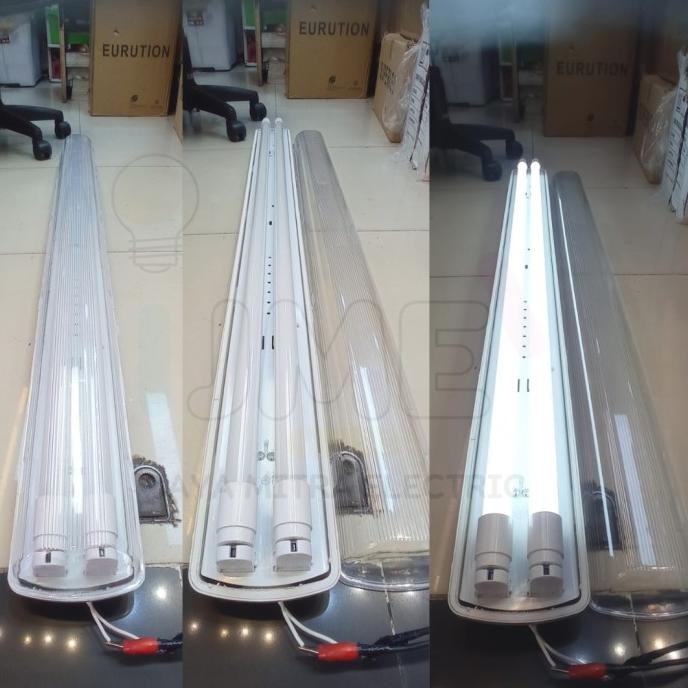 Promo Kap  Tl 2X36 Waterproof Ip65 Set Lampu T8 Led 40 Watt