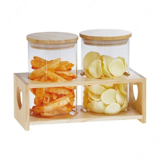 Toples Lebaran Kaca 800ml Set dengan Rak Informa