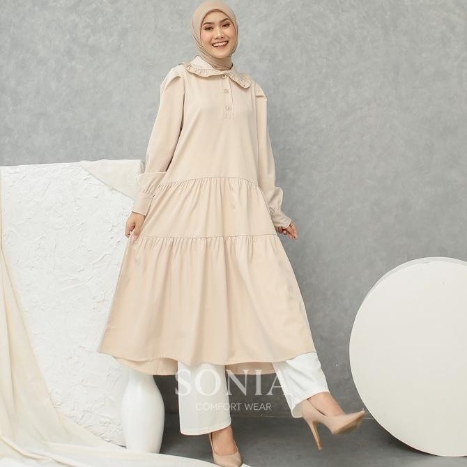 Promo Ivory Korean Tunik B1010125 - Sonia / Tunik Wanita Katun Korea Ruffle