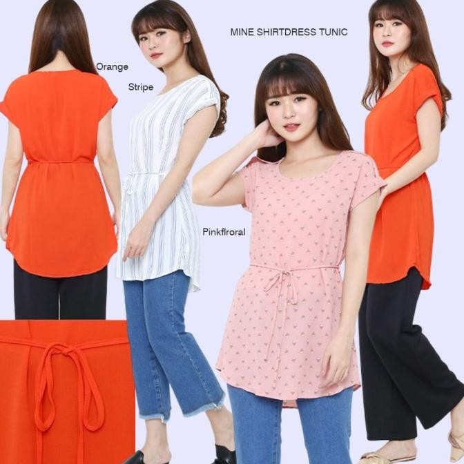 Grosir Mine Shirt Tunic Dress Branded Murah