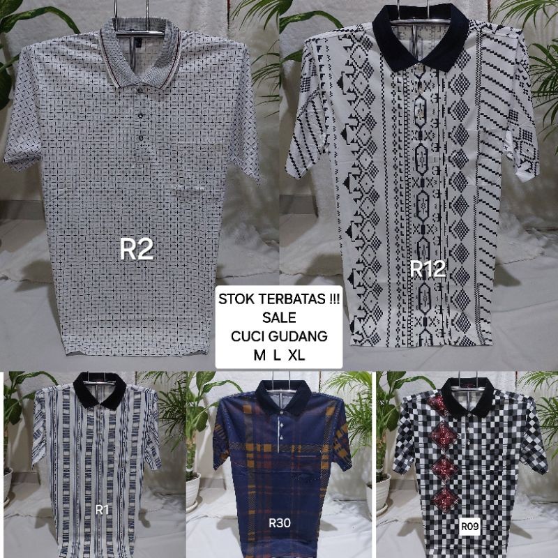 SALE CUCI GUDANG SISA STOK KAOS KERAH ORYONG  M L XL KAOS BERKERAH DEWASA ORANG TUA BAPAK WANGKY OBA