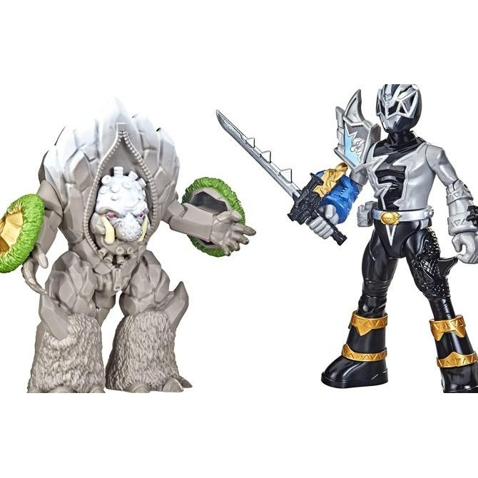 Sale Power Rangers Dino Fury Battle Attackers Black Ranger Vs Smashstone