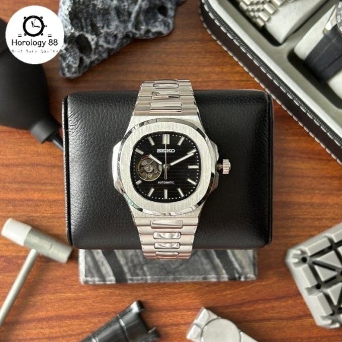 Grosir Seiko Naut Black Open Heart Nh38 Automatic Special