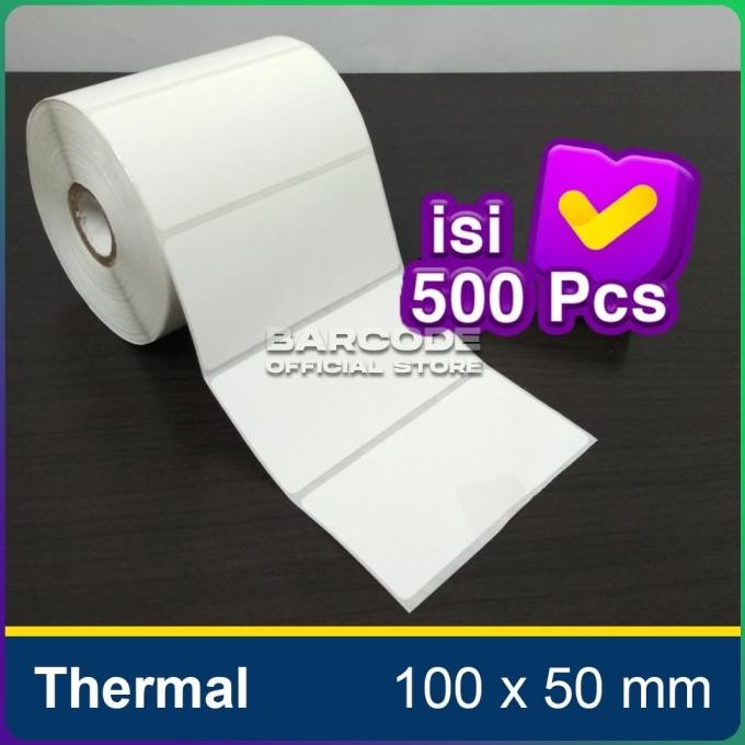 

LABEL THERMAL 100 X 50 (1 LINE) KERTAS STIKER BARCODE 100X50 MM 500PCS