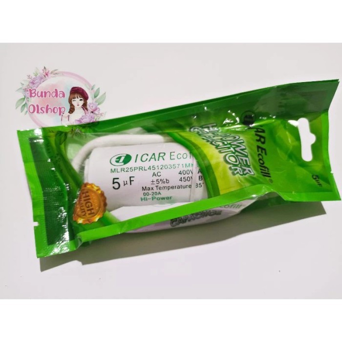 {{{{}}] Kapasitor Bulat Icar 5uf Ecofill