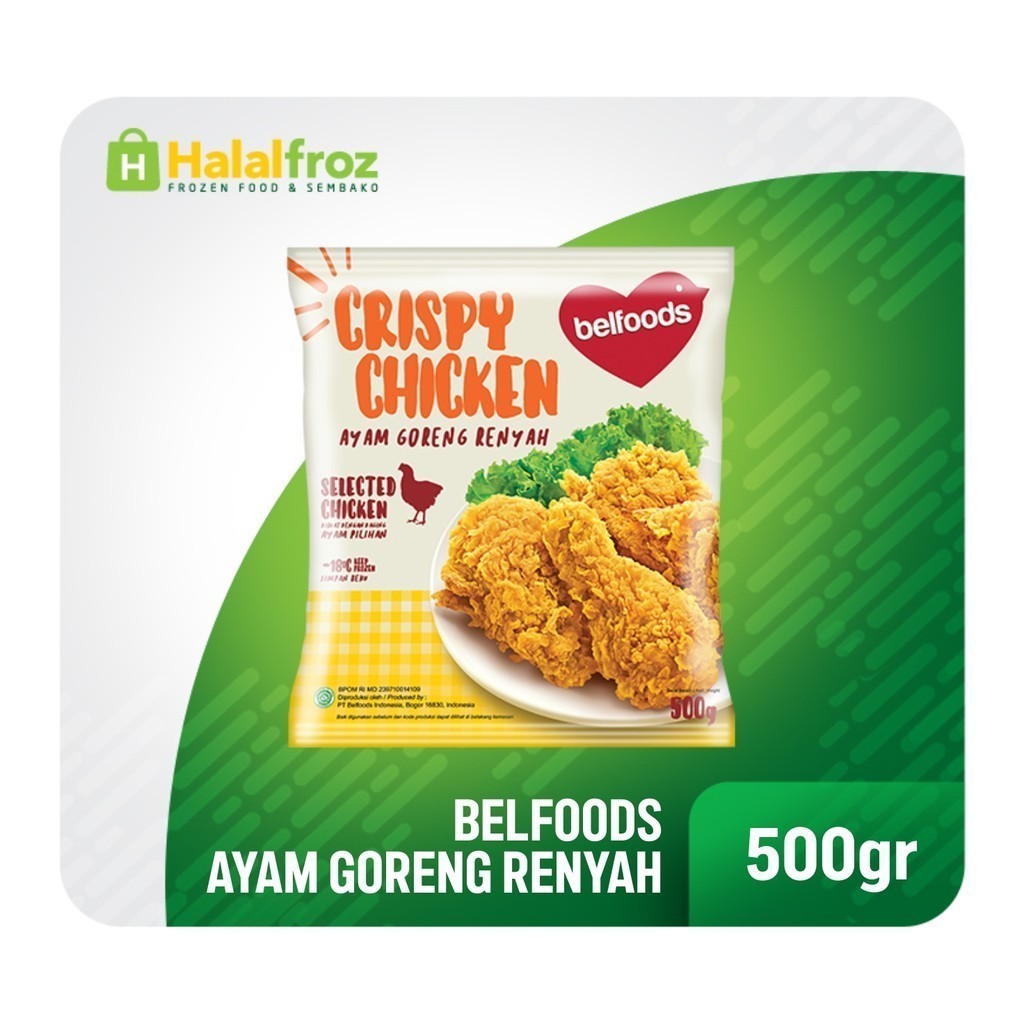 

Belfoods Ayam Goreng Renyah 500gr (12s)Gosend Ready, Paling murah, Terlaris