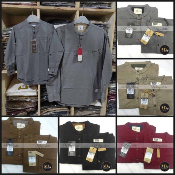 TERLARIS AGERA COUPLE BAJU KURTA KEMEJA KOKO KEMKO PASANGAN COUPLE ANAK AYAH LENGAN PANJANG KATUN