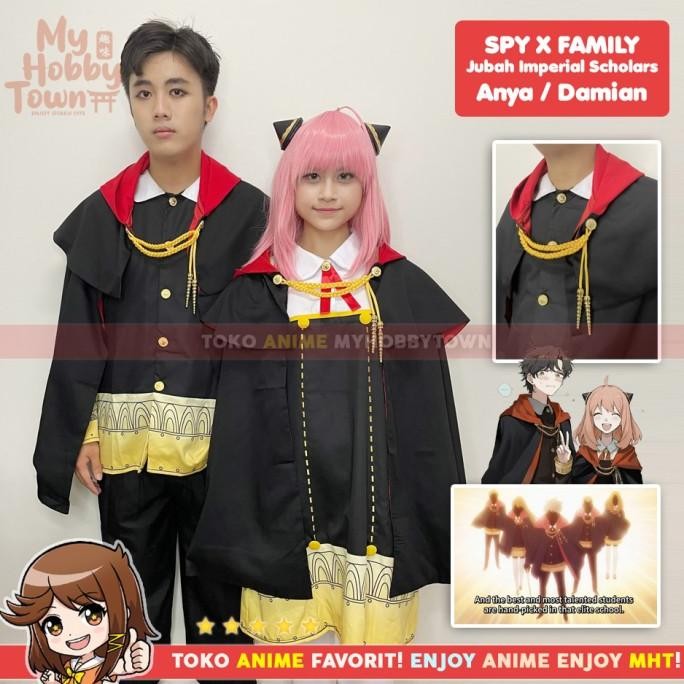 KOSTUM PRIA Jubah Imperial Scholar Anya Damian Kostum Cosplay Anime Spy X Family