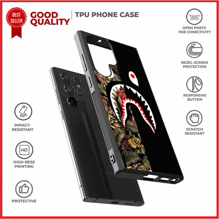 Case Casing Samsung S25 S24 S23 S22 S21 S20 Ultra Plus FE Tropical Bape Shark W5710 Custom NB2