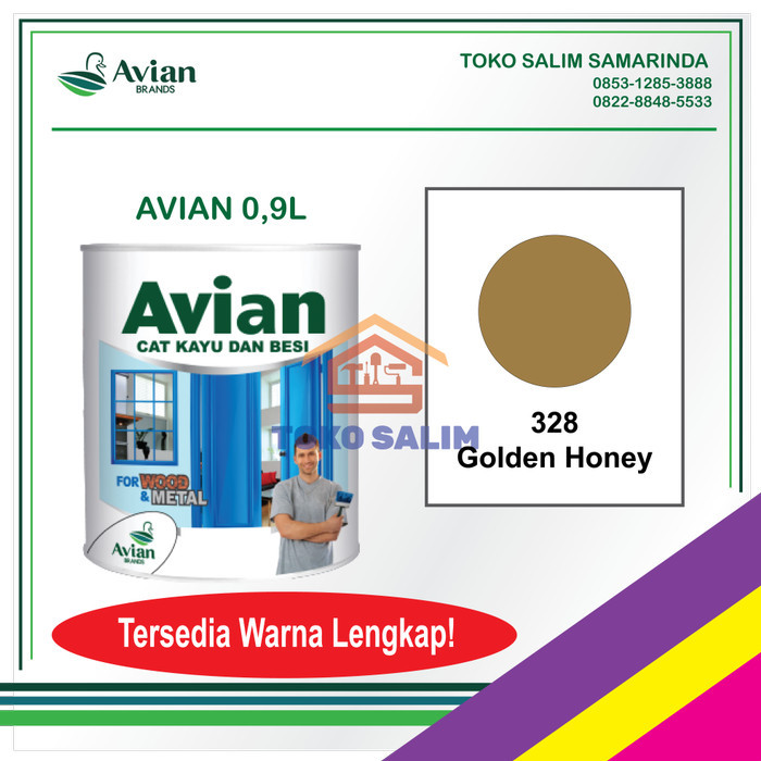 &<&<&<&] Cat Minyak Kayu dan Besi 0,9L AVIAN Warna Lengkap- 328 Golden Honey