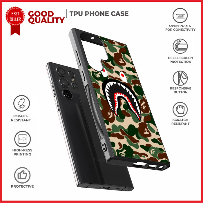 Case Casing Samsung S25 S24 S23 S22 S21 S20 Ultra Plus FE Bape Camo FIA1432 Custom NB3