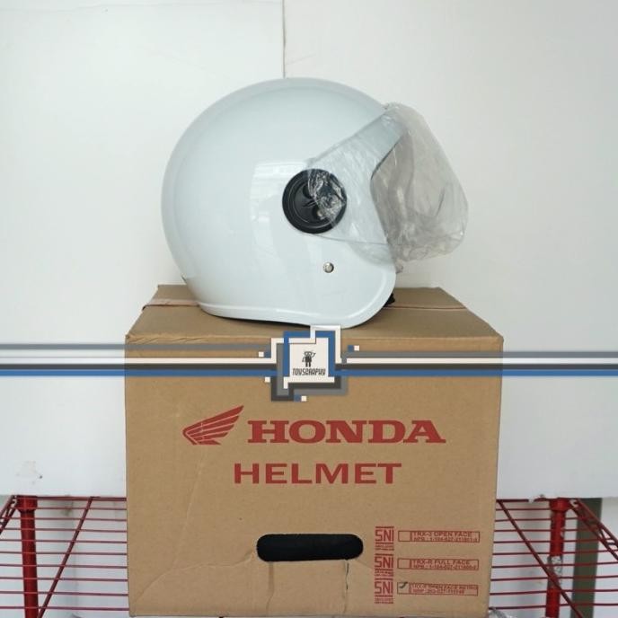 Helm Honda Scoopy White Trxs Trx S Ori & Sni Half Face Retro - Sale Marvinmelindo