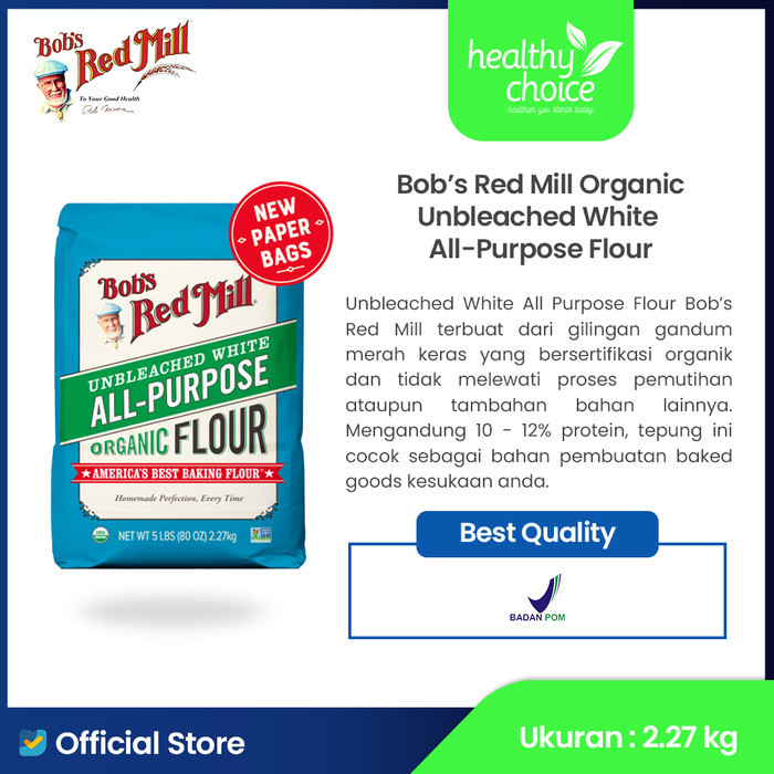 

Bob's Red Mill Organic Unbleached White All-Purpose Flour 2.27kg