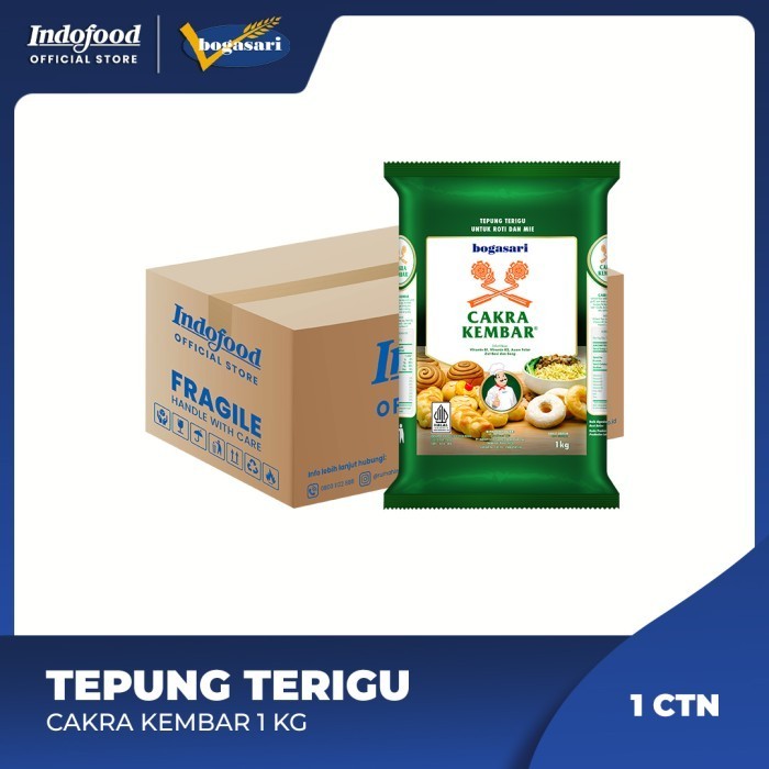 

1 ctn - Tepung Terigu Cakra Kembar 1 kg