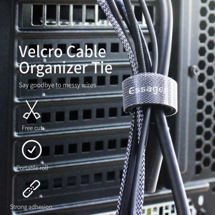 

Kabel Velkcro Strap Cable Management Strap Organizer Wire Winder Tearable 1M