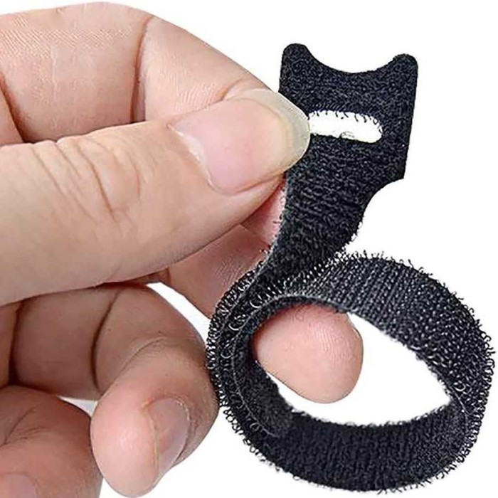 

50 Pcs Tali Velcro Pengikat Perekat Kabel Cable Ties Strap Nilon Reusable Organizer 1.2 X 15Cm Kuat