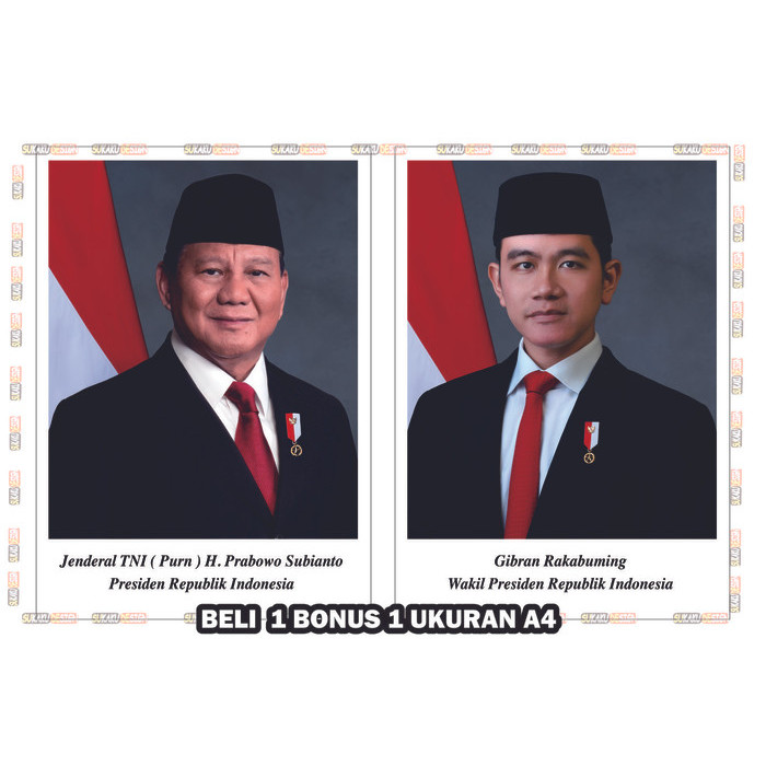 

Foto Presiden Dan Wakil Presiden Prabowo Gibran / Beli 1 Dapet 1