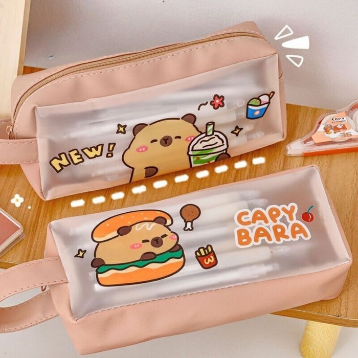 

Toper Kotak Pensil Capybara Tempat Tepak Pencil Case Cute Kapibara Kapasitas Besar Transparant