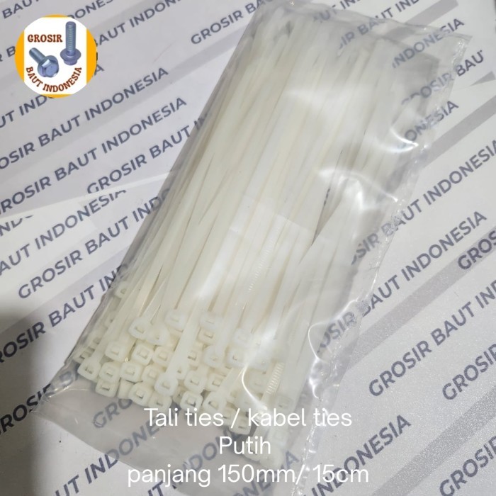 

Tali Ties/ Kabel Ties Panjang 15Cm Putih ( Isi 100Pcs)
