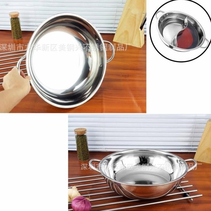 Panci Hot Pot Sekat * Shabu-Shabu Hot Pot * Wadah Stainless Ser_Home