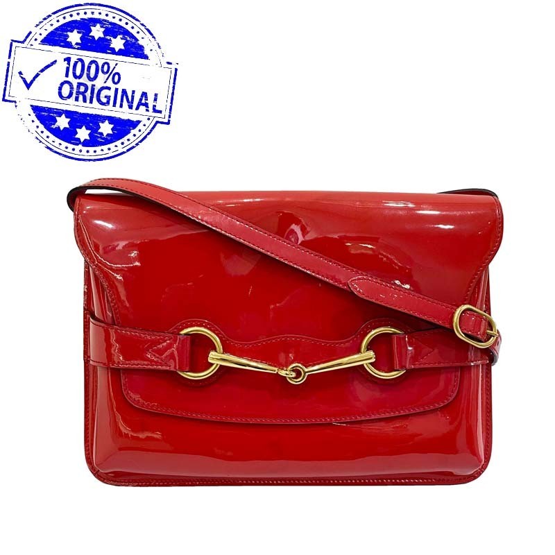 Preloved Gucci Horsebit Patent Leather Crossbody Bag Original