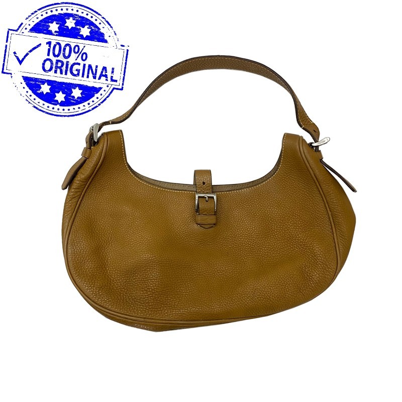 Preloved Prada Semitracolla Brown Leather Shoulder Bag Original