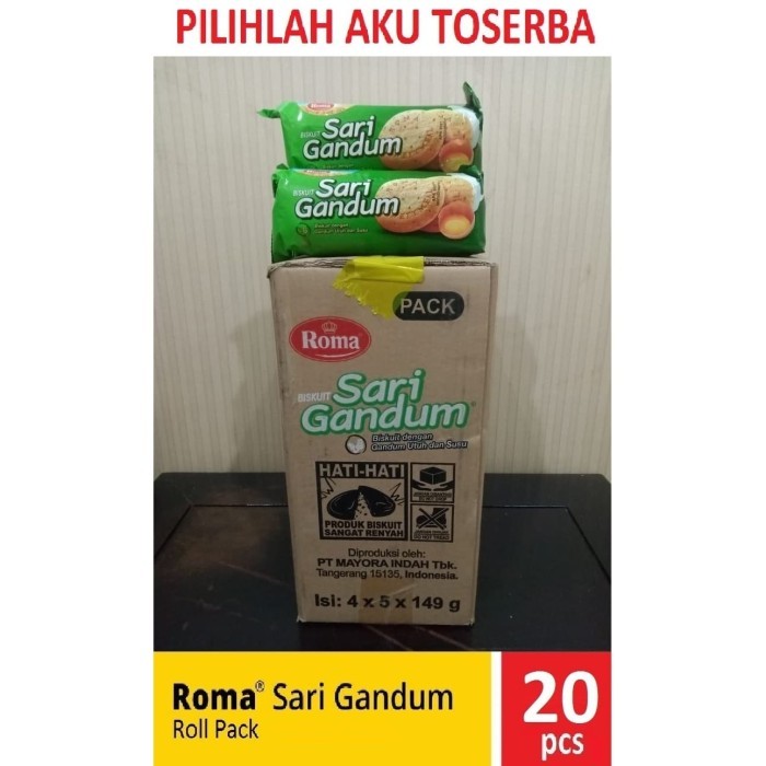 

BISKUIT ROMA SARI GANDUM ROLL 149 GRAM - (1 DUS ISI 20 PCS)