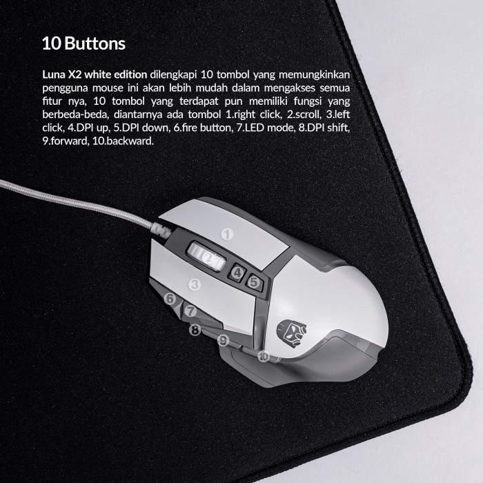 Alliance Luna X2 Rgb Pixart 3327 Huano Mouse Ergonomic