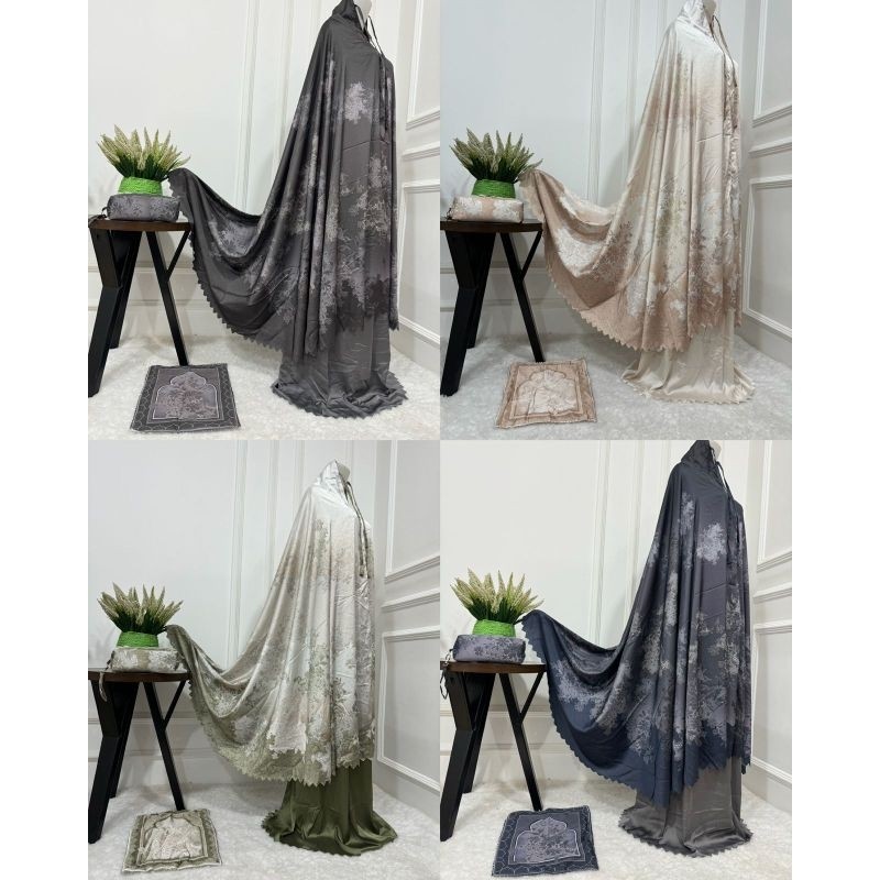 PAKET 4PCS Mukena Sutra Flanel Dewasa 2in1 Jumbo Terbaru Edisi Lebaran Zadda Series