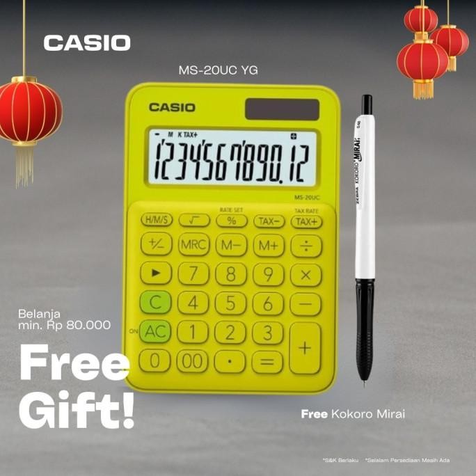 

CASIO Colorful Calculator MS-20UC-Yellow Green