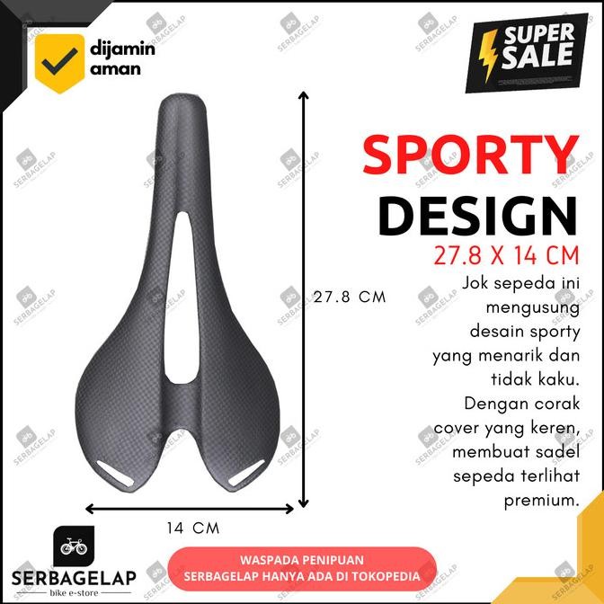 SADEL SEPEDA BALAP ROADBIKE CARBON FIBER PANJANG RINGAN - FX10