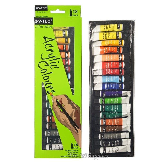 

DISKON V-Tec Acrylic Color Set 18 - 618A/ Cat Akrilik Cat Akrilik Set 18x6ml