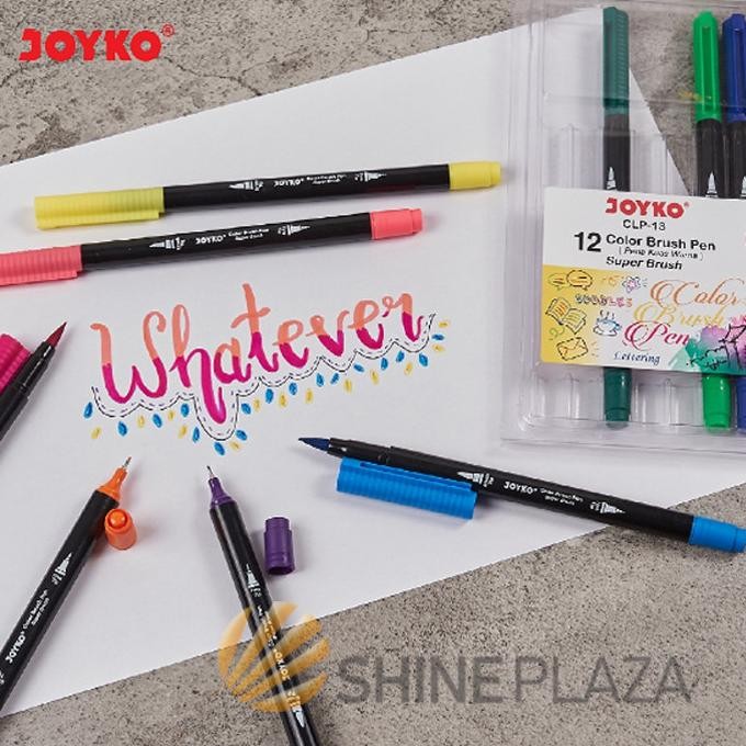 

Spesial Color Brush Pen - Pena Kuas Warna Joyko Clp-13 12 Colors Murah Neo