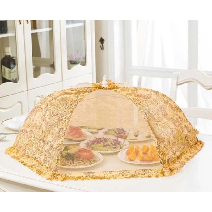 Tudung Saji Lipat Tutup Saji Penutup Makanan Food Cover Kain Jaring TT