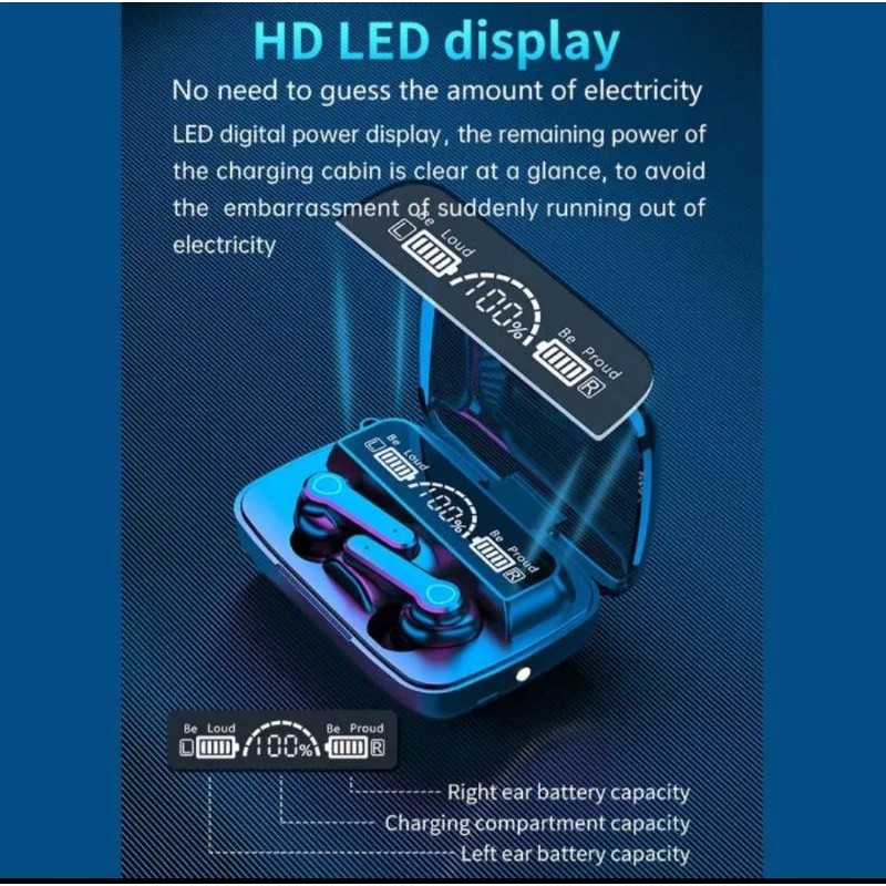 NEW TWS M19 HEADSET BLUETOOTH WIRELESS TWS GAMING V5.1 - EARPHONE BLUETOOTH WIRELESS + POWERBANK
