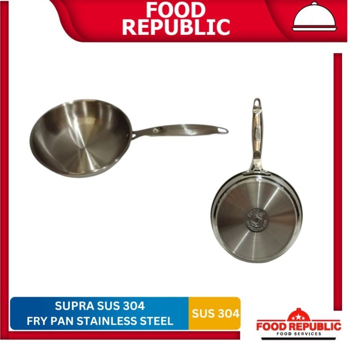 Supra Frypan Frywok Fry Pan Stainless Steel Sus 304 Wajan Gagang Masak