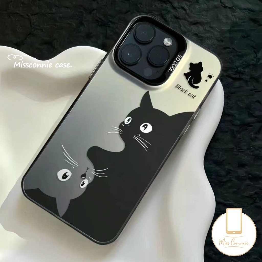 NEW PRODUCT MissConnie Kartun Cool Black Cat Phone Case Hp Kompatibel Untuk iPhone 11 15 13 14 12