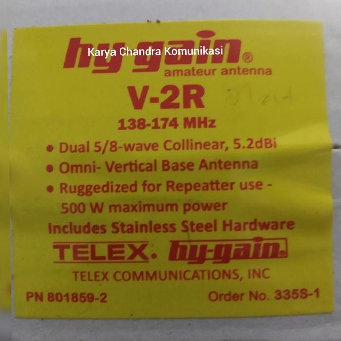 ANTENA TELEX HYGAIN V2R VHF BONGGOL BESAR ASLI INDONESIA DISKON