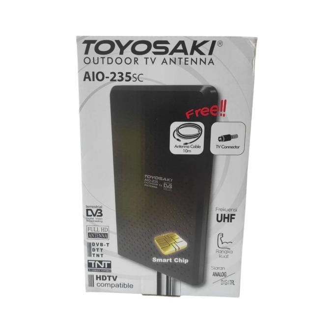 ANTENA TV DIGITAL TOYOSAKI AIO 235 INDOOR OUTDOOR DVB T2 SET TOP BOX DISKON
