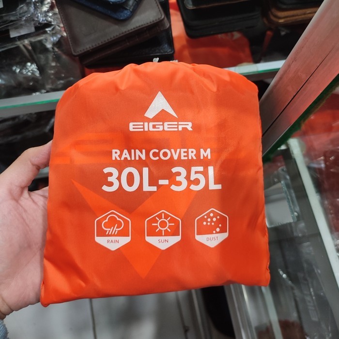Cover Bag Eiger 30-35L Rain Cover Flo M penutup Tas Daypack