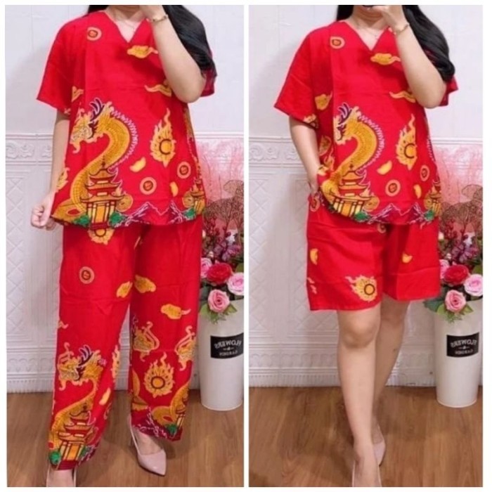 

BAGUS!!! JUMBO 3IN1 LD120 BAJU TIDUR PIYAMA RAYON IMLEK SHIO NAGA