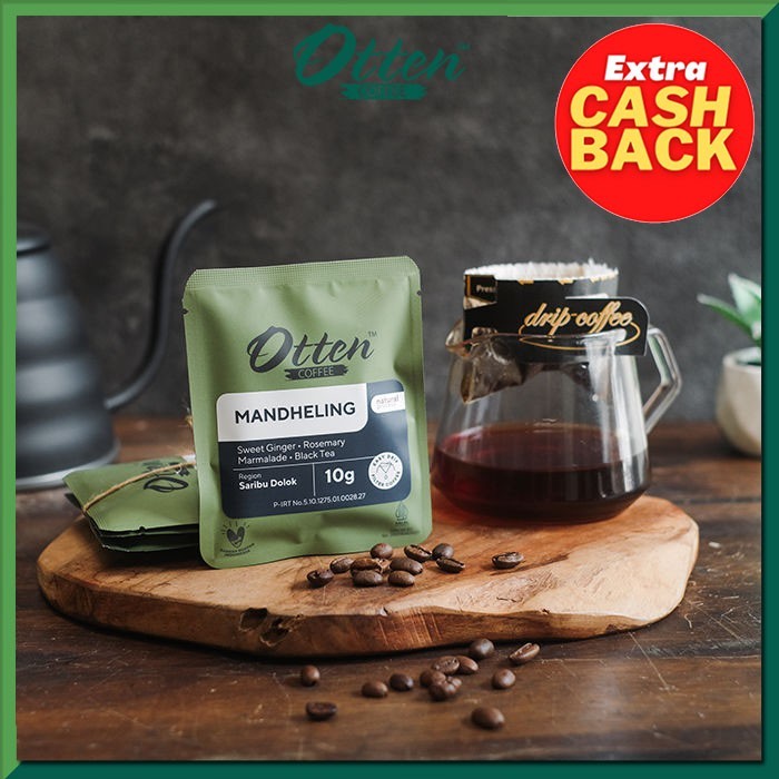 

TERLARIS! Kopi Drip Coffee 10g Arabica Mandheling Natural 4 Sachet Otten Coffee